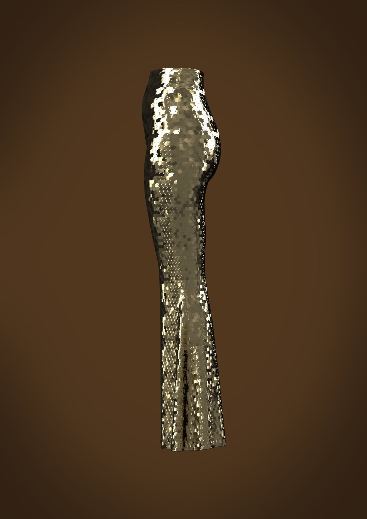 Sequin flares women Clo3D Marvelous 3D model_3