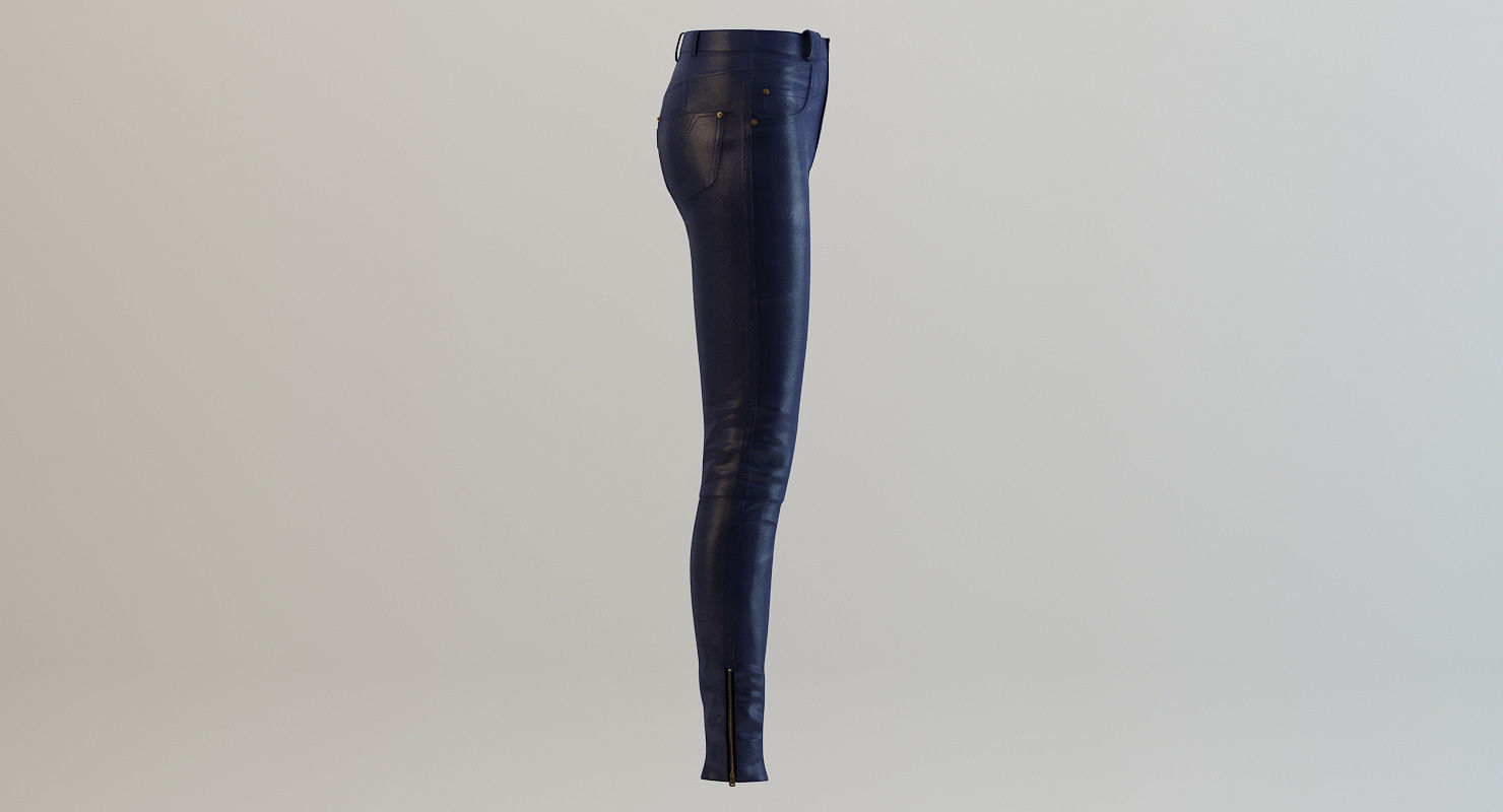 Female Leather Pants Low-poly 3D model_8