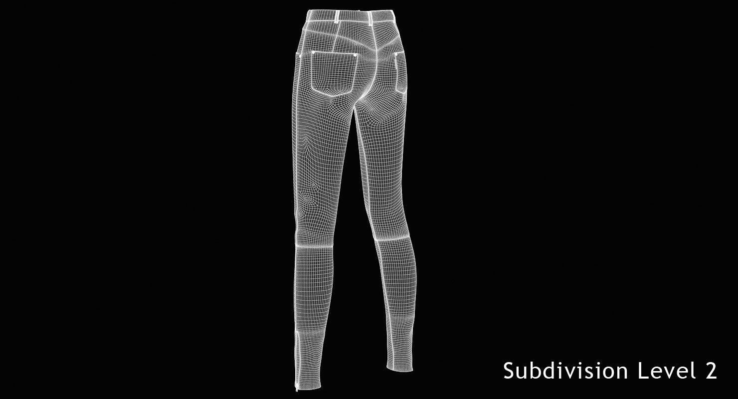 Female Leather Pants Low-poly 3D model_20