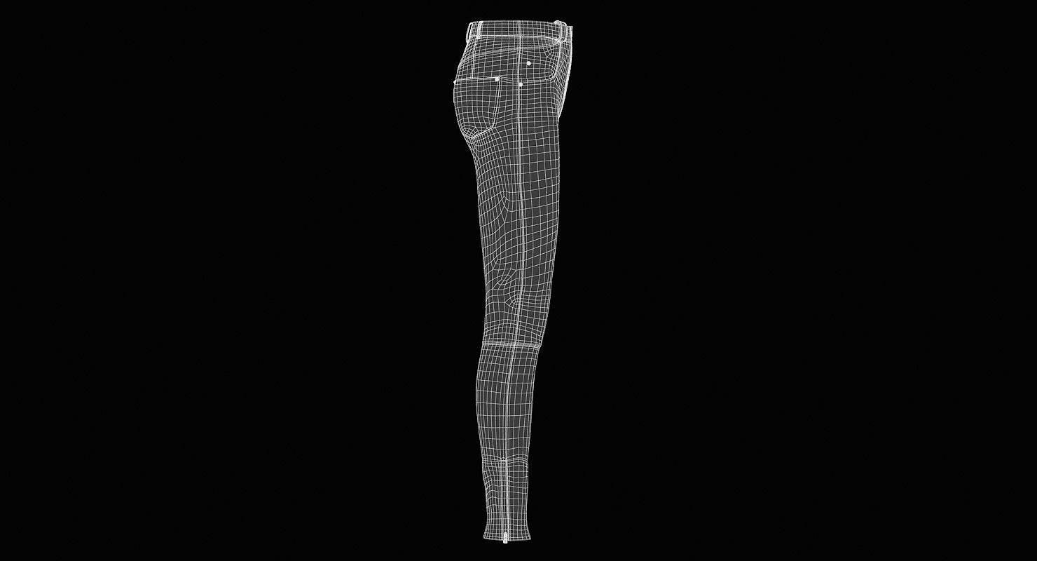 Female Leather Pants Low-poly 3D model_24
