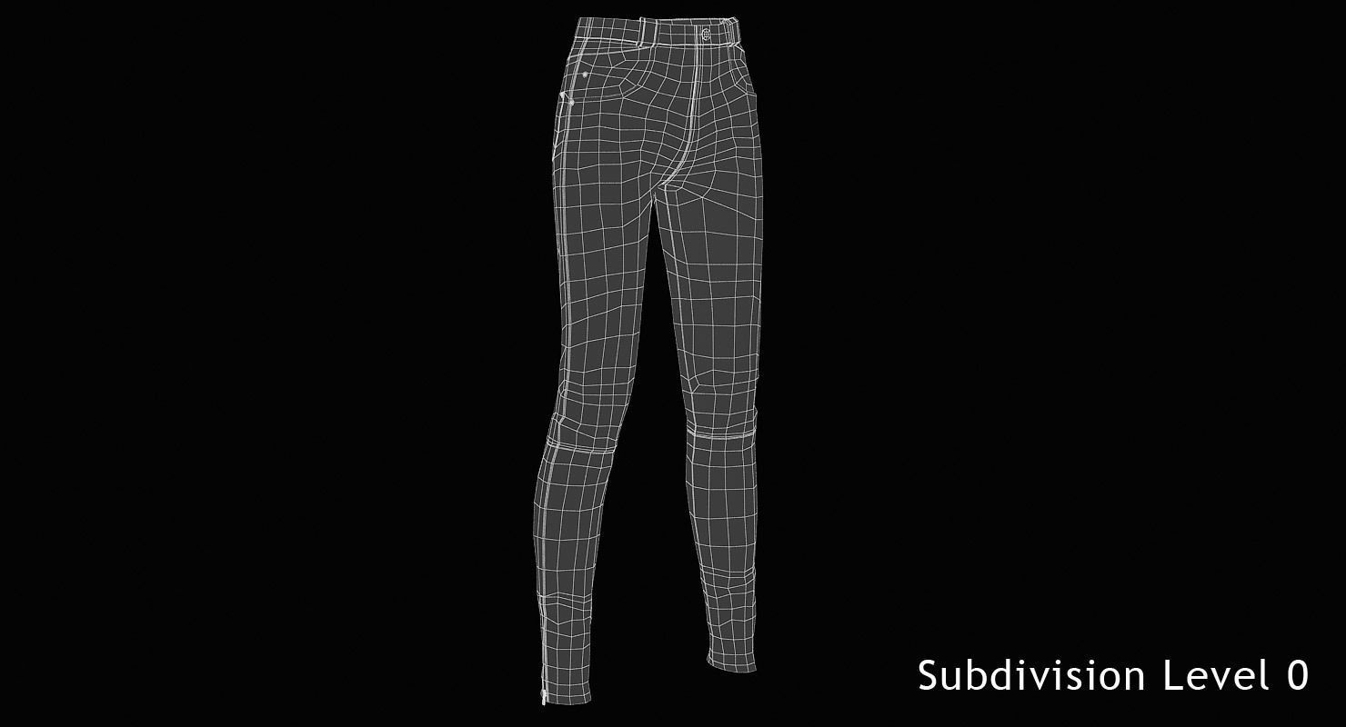Female Leather Pants Low-poly 3D model_17