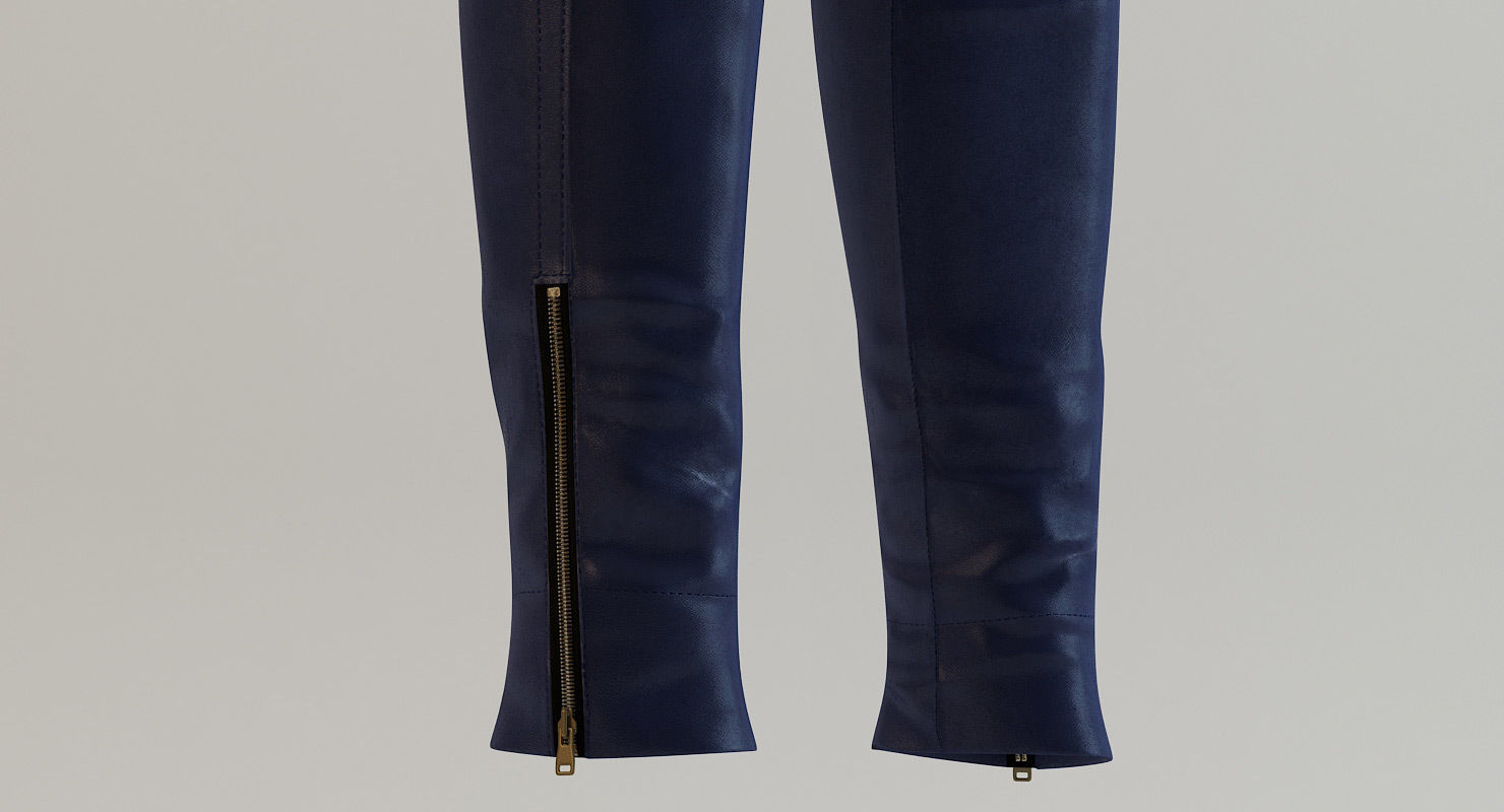 Female Leather Pants Low-poly 3D model_7