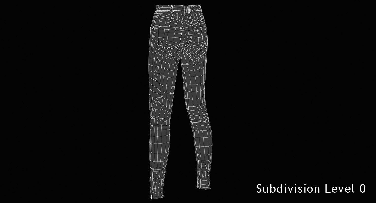 Female Leather Pants Low-poly 3D model_19