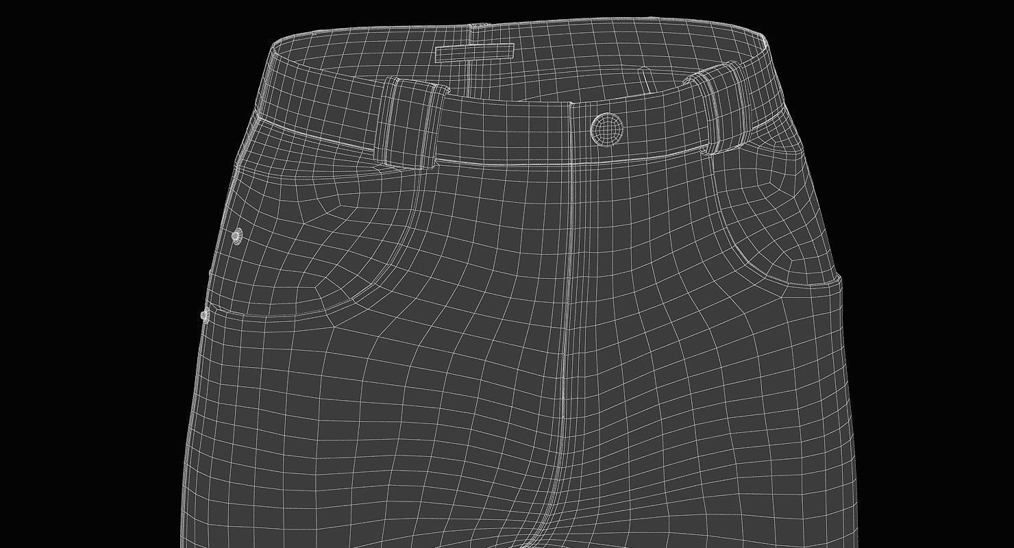 Female Leather Pants Low-poly 3D model_21