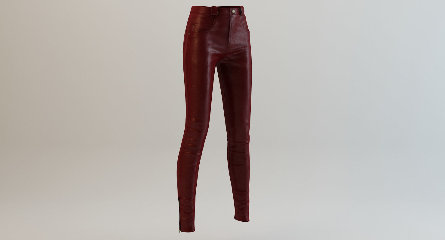 Female Leather Pants Low-poly 3D model_15