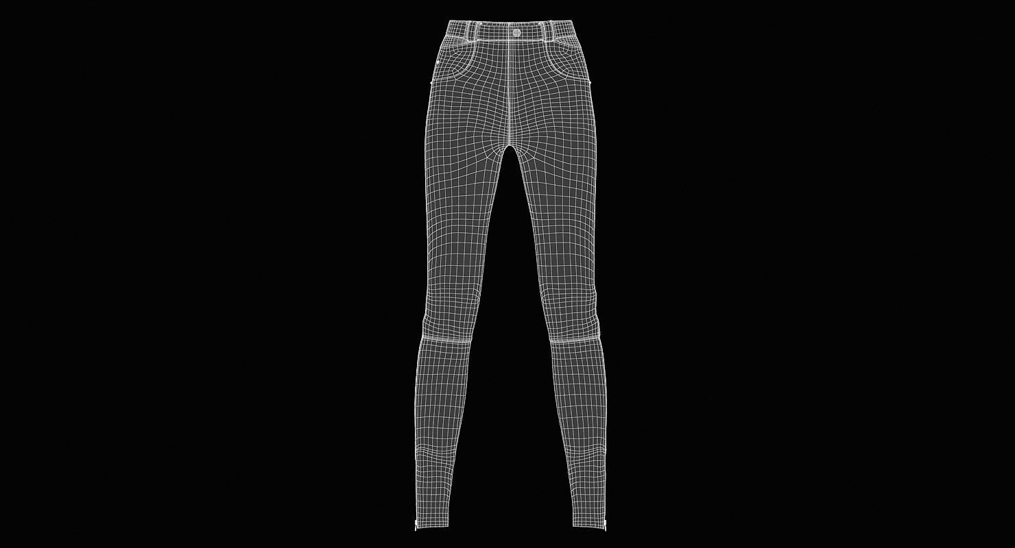 Female Leather Pants Low-poly 3D model_25
