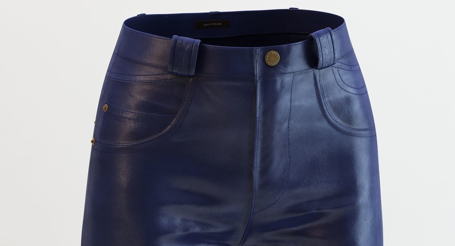 Female Leather Pants Low-poly 3D model_5