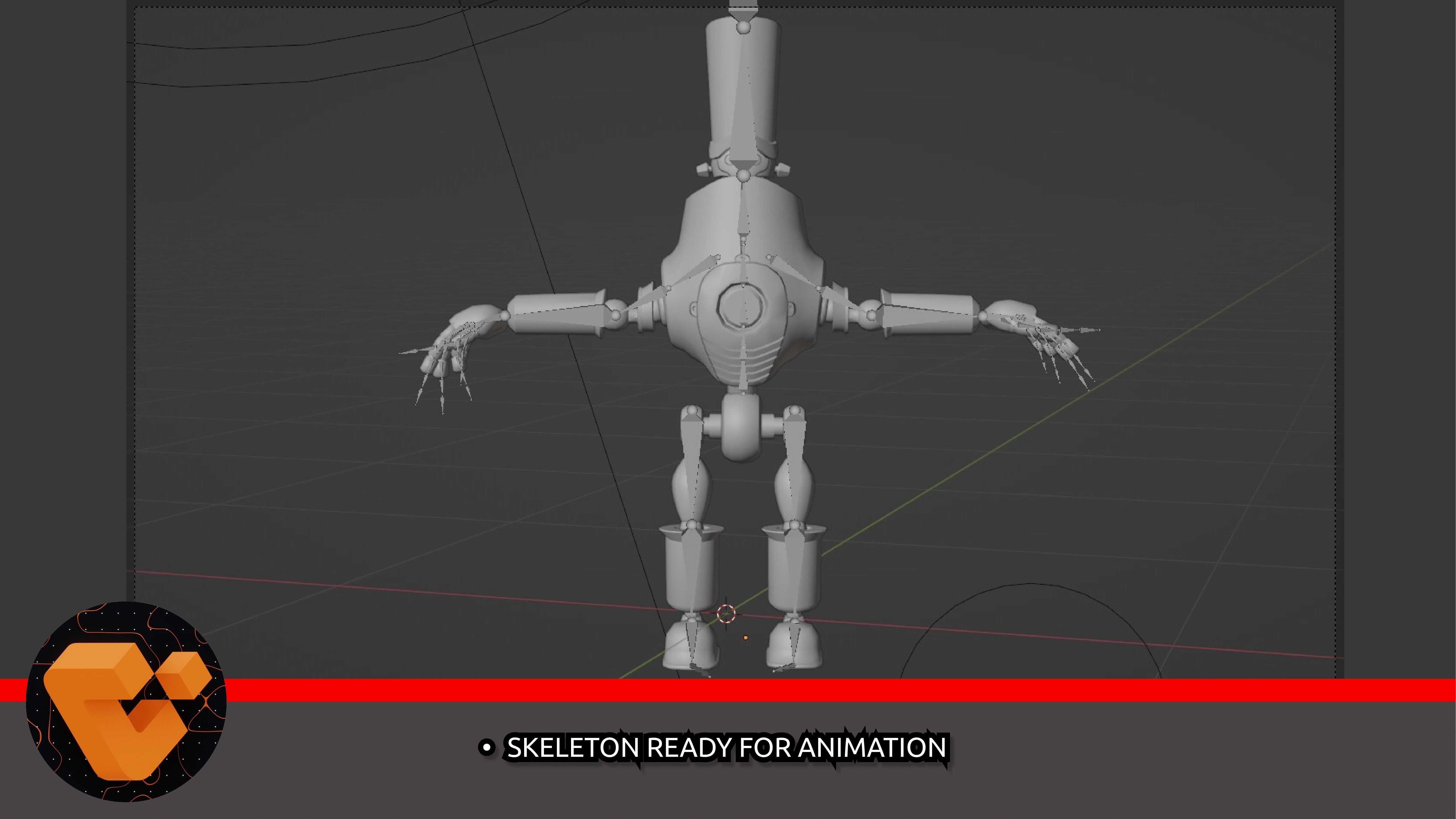 Old Robot Low-poly 3D model_5