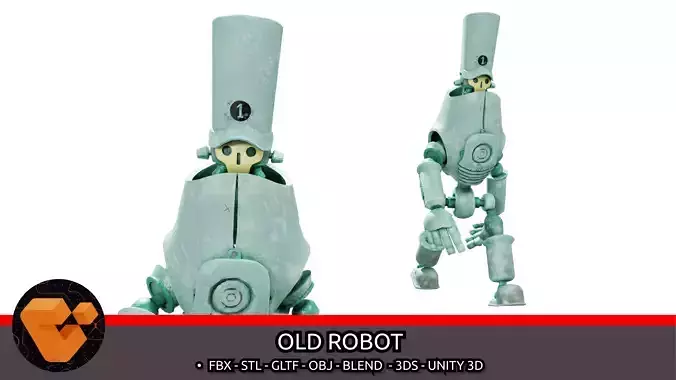 Old Robot Low-poly 3D model