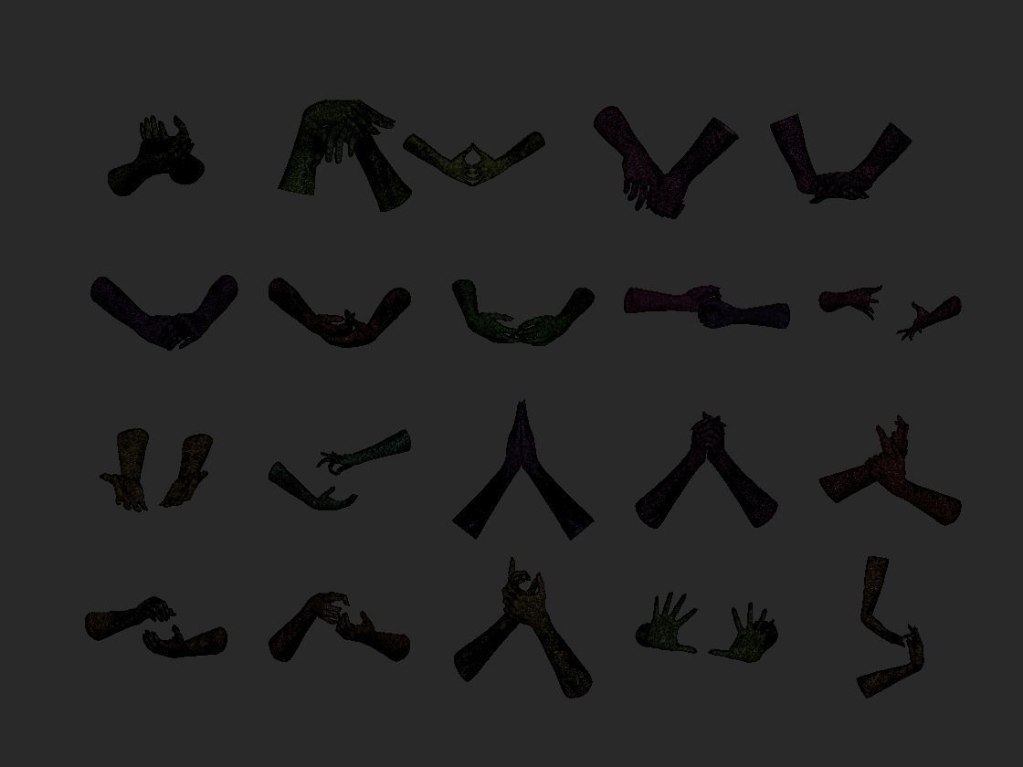 Female Hand in 20 Poses 3D Model 3D print model_3