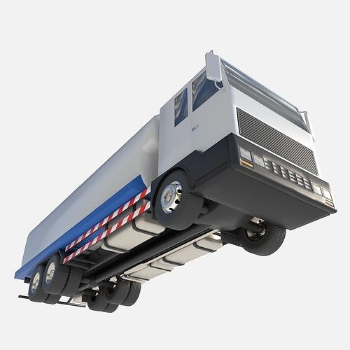 cistern truck Low-poly 3D model 7