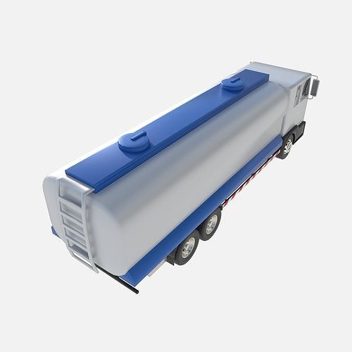 cistern truck Low-poly 3D model 5
