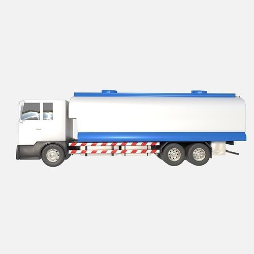 cistern truck Low-poly 3D model 2