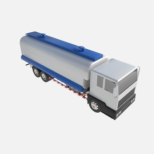 cistern truck Low-poly 3D model 6