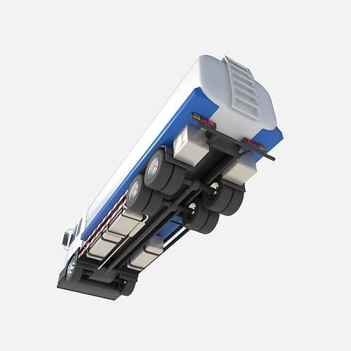cistern truck Low-poly 3D model 4