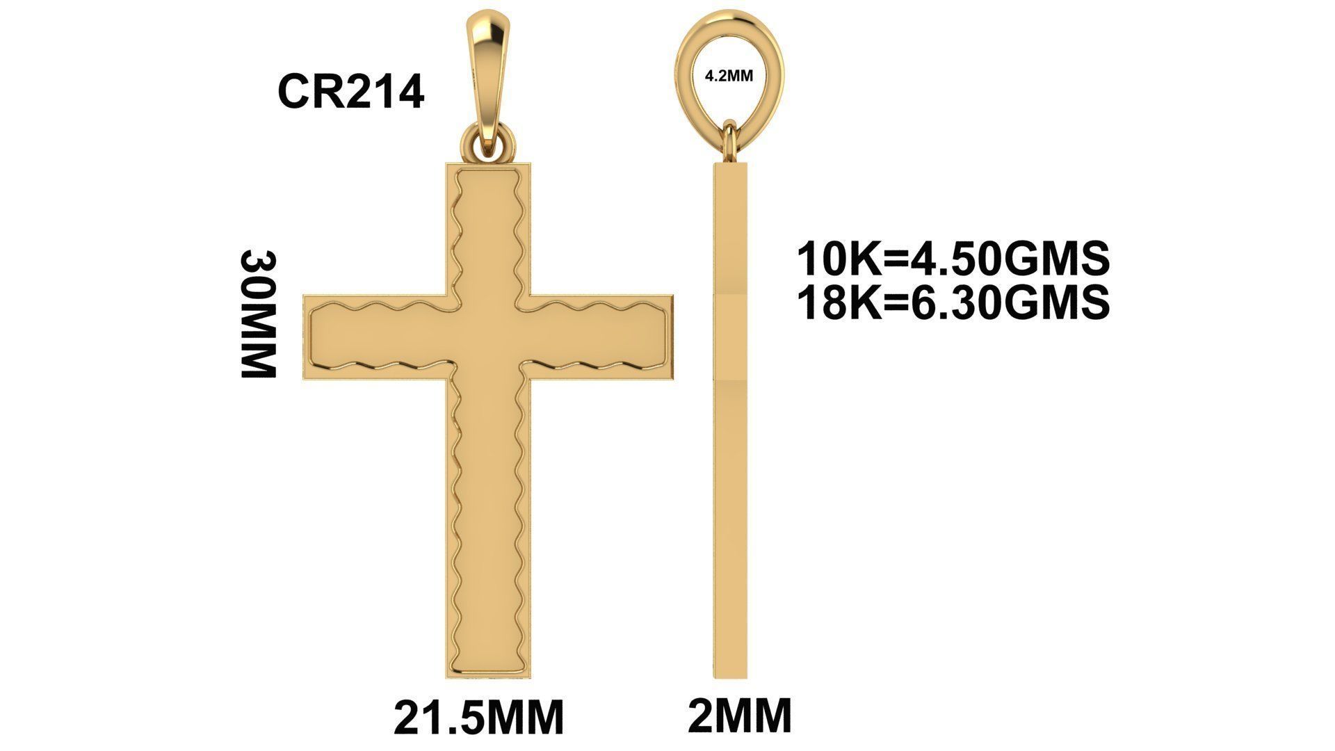 CROSS PENDANT CR214 3D print model_4