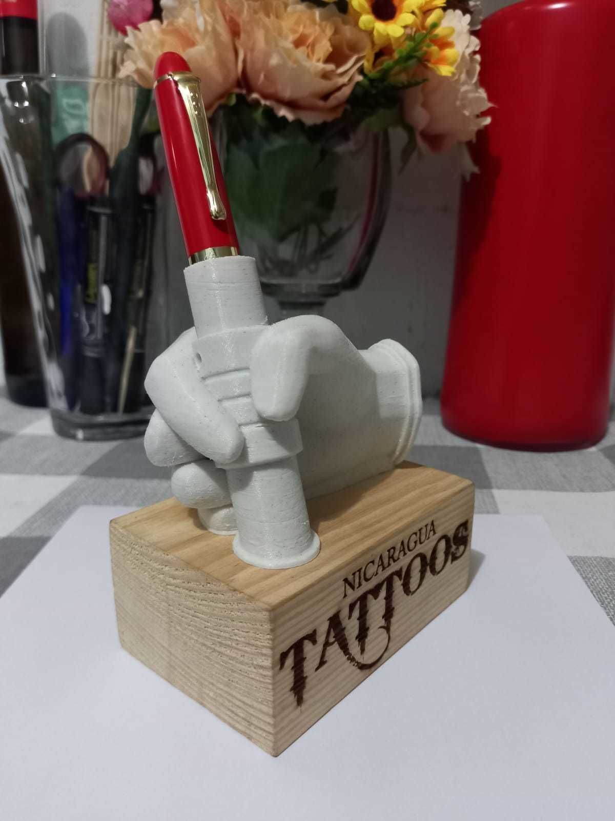 Hand writing pen holder 3D print model_2