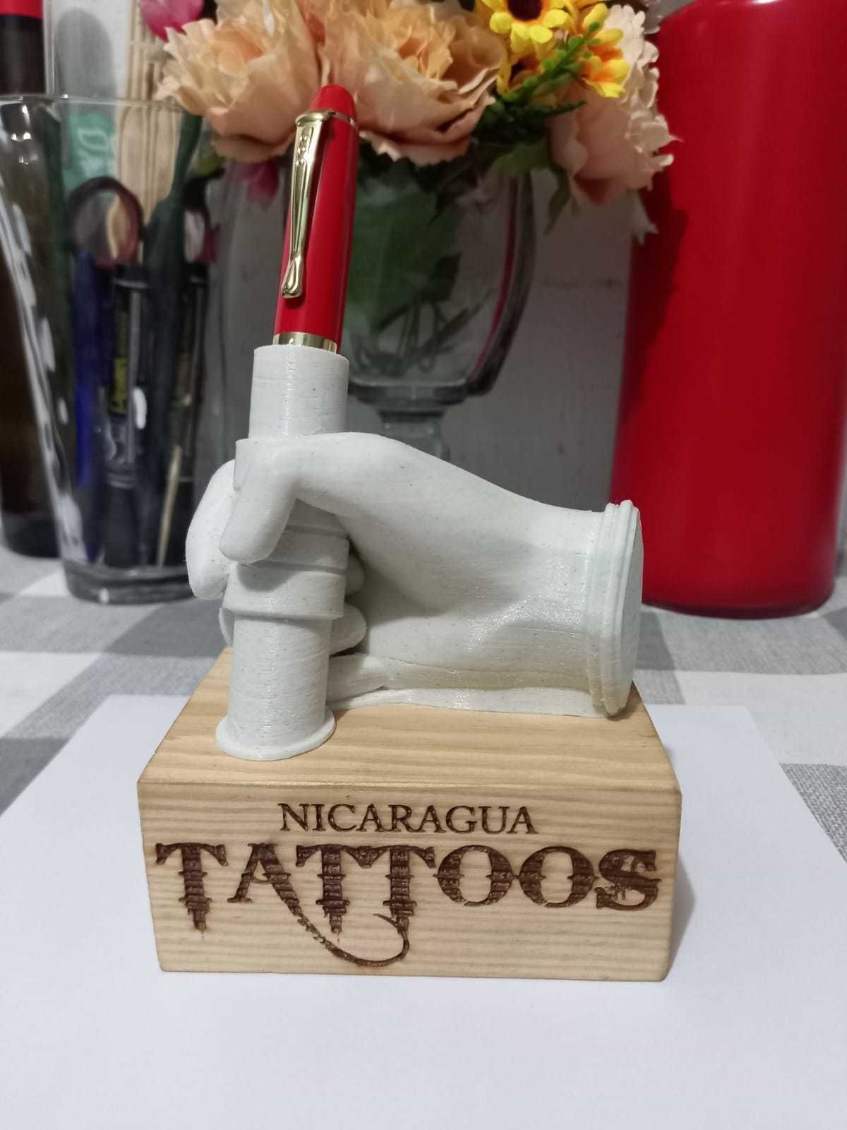 Hand writing pen holder 3D print model_3