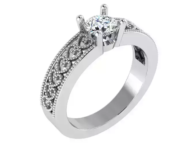 Heart shaped diamnd ring 3013 3D print model