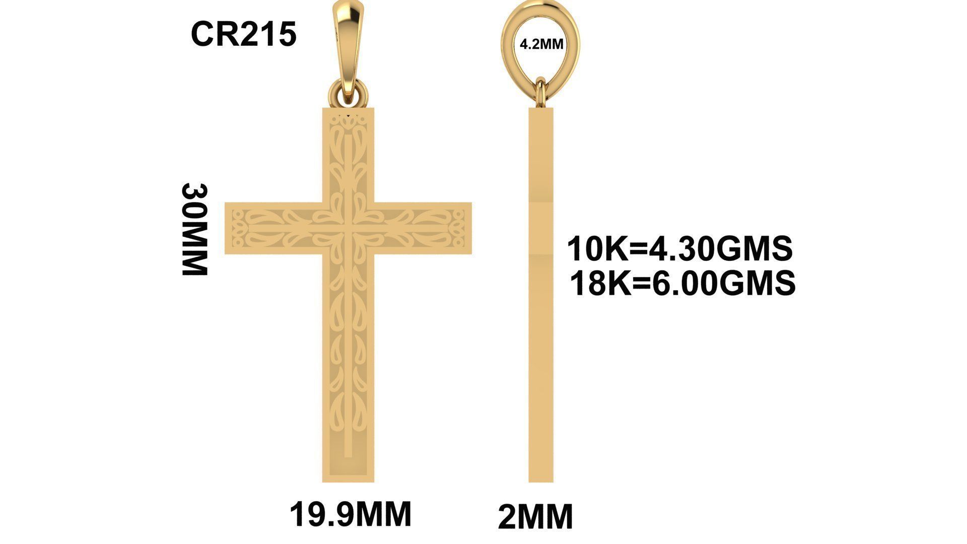 CROSS PENDANT CR215 3D print model_5