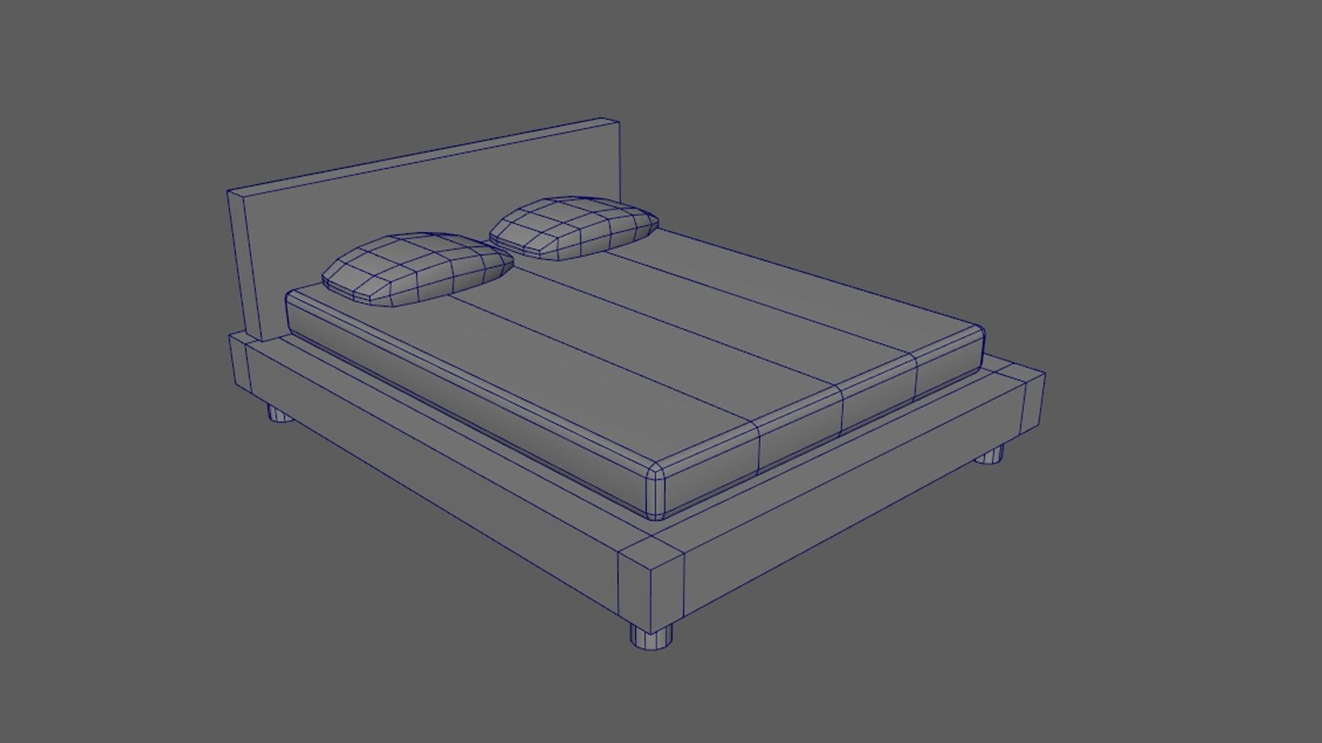 Lowpoly Bed Free low-poly 3D model_1