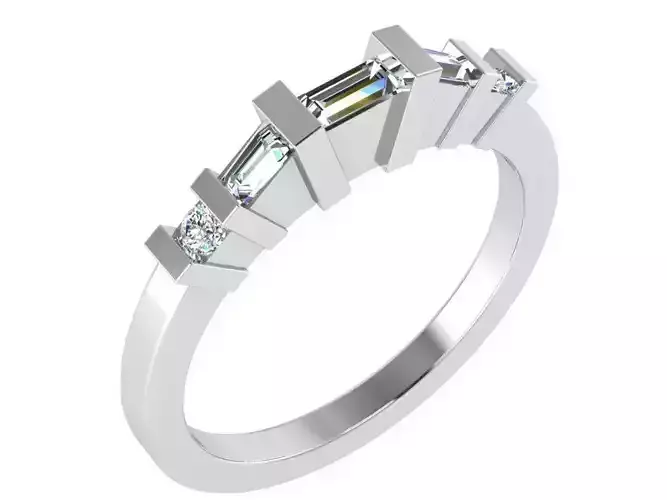 5-Stone diamond ring 3015 3D print model