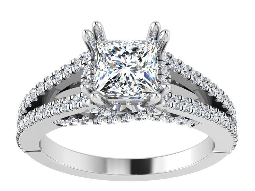 2-Row bright diamond ring 3016 3D print model 3D print model_2