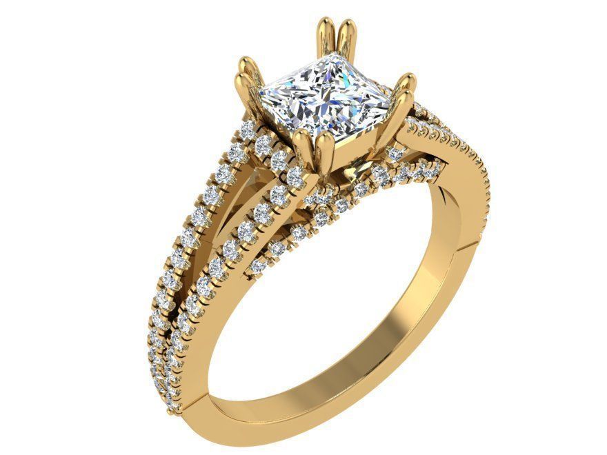 2-Row bright diamond ring 3016 3D print model 3D print model_1