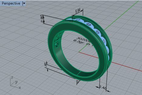 Round diamond ring 3020 3D print model 3D print model_7