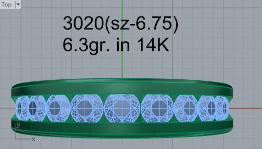 Round diamond ring 3020 3D print model 3D print model_4