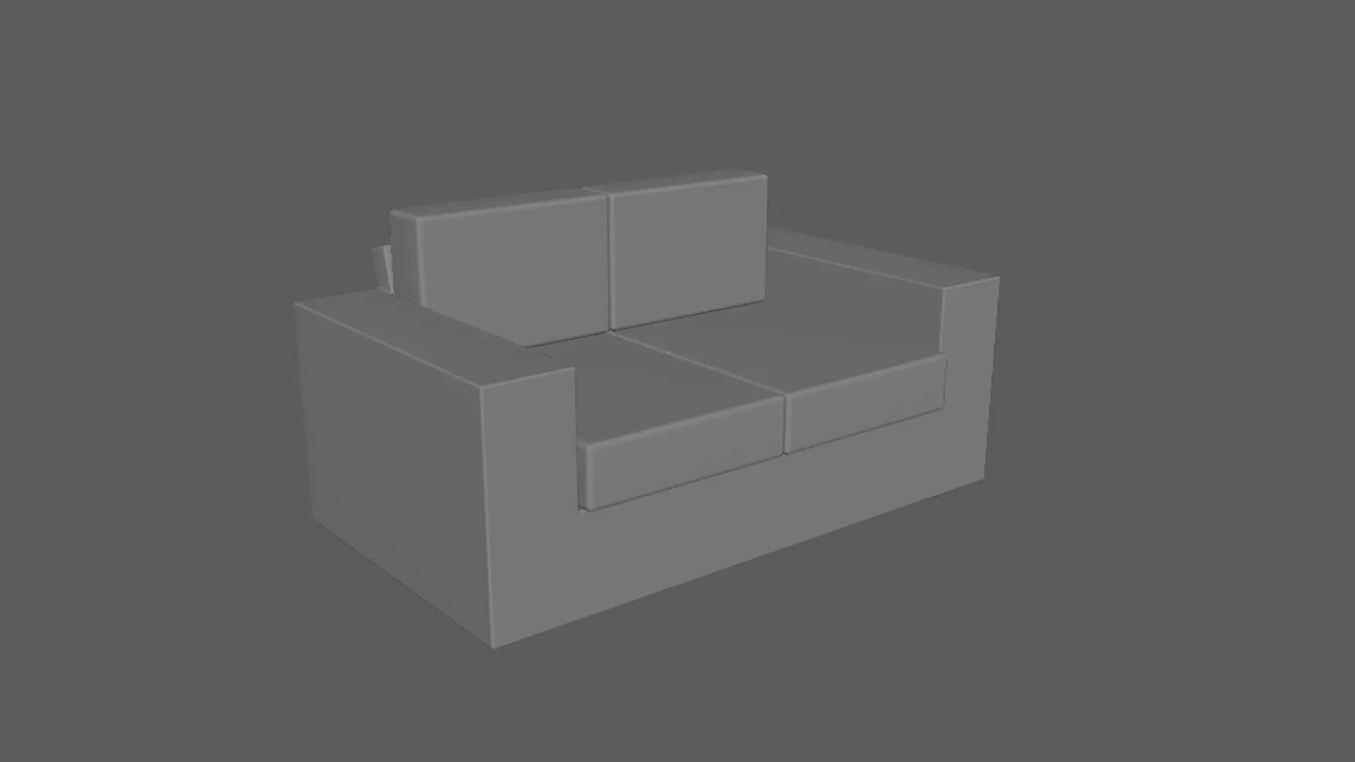Lowpoly Couch sofa Free low-poly 3D model_0