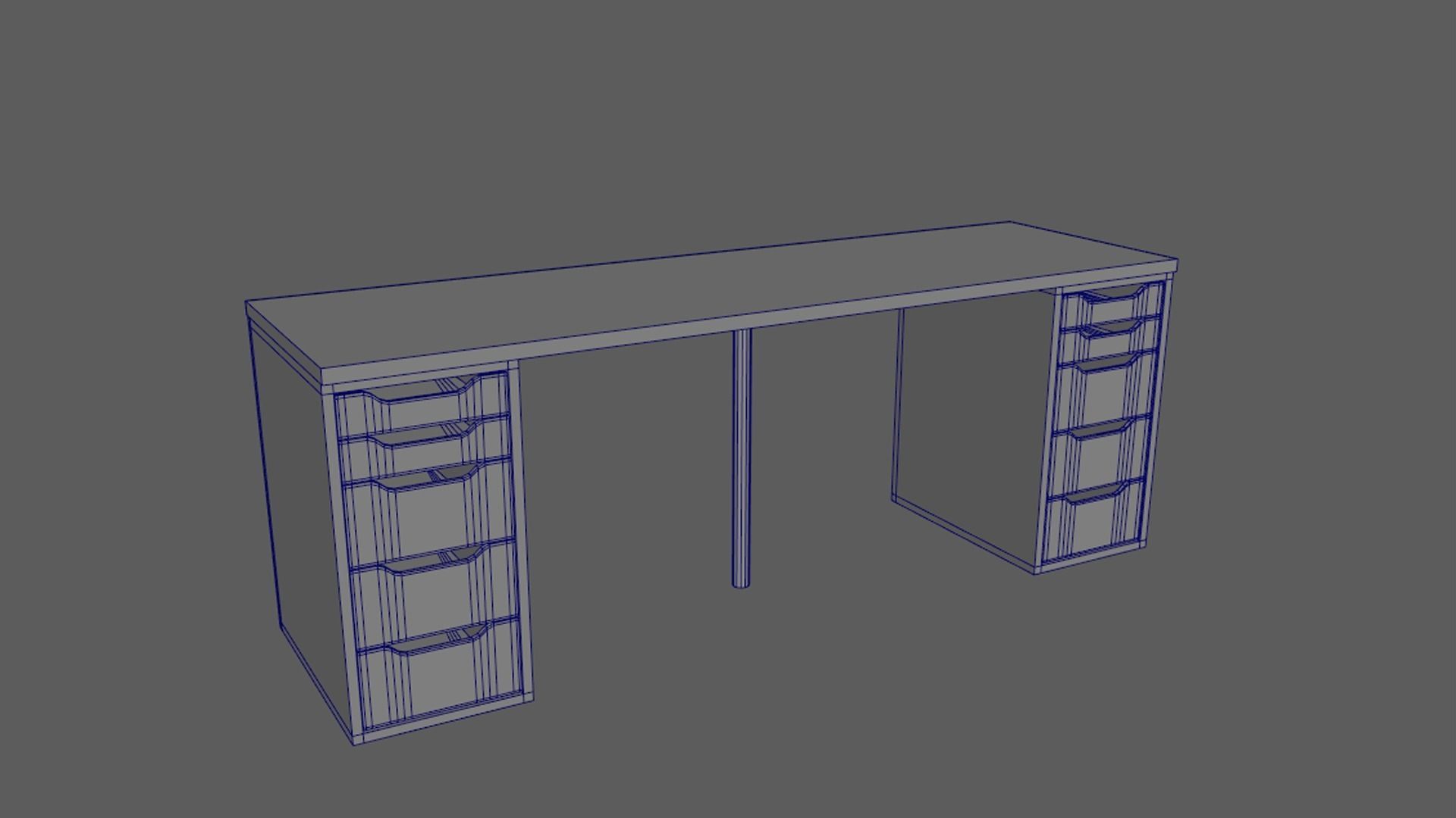 Lowpoly Ikea Desk Free low-poly 3D model_1