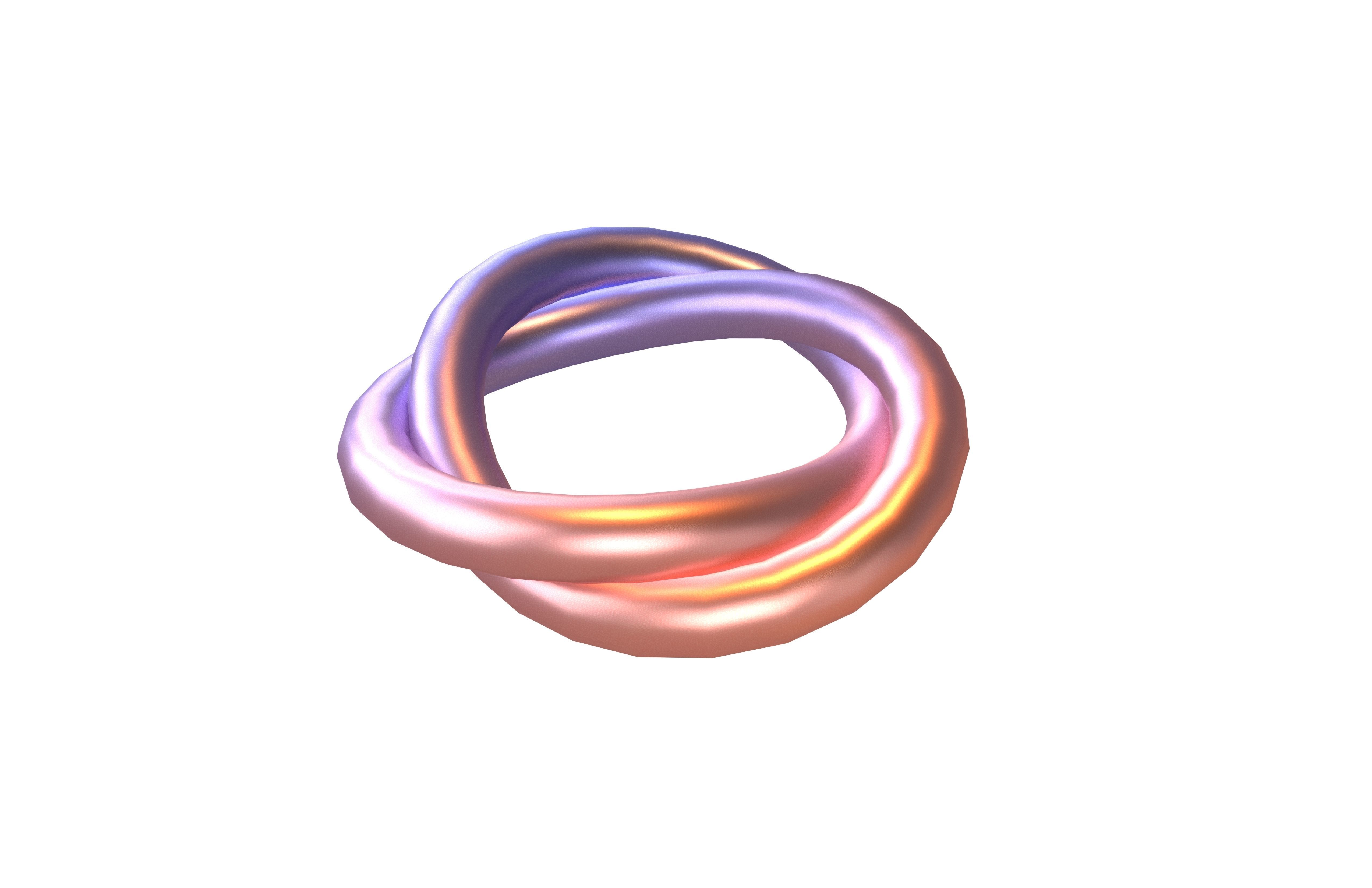 Torus Knot v1 004 Low-poly 3D model_2