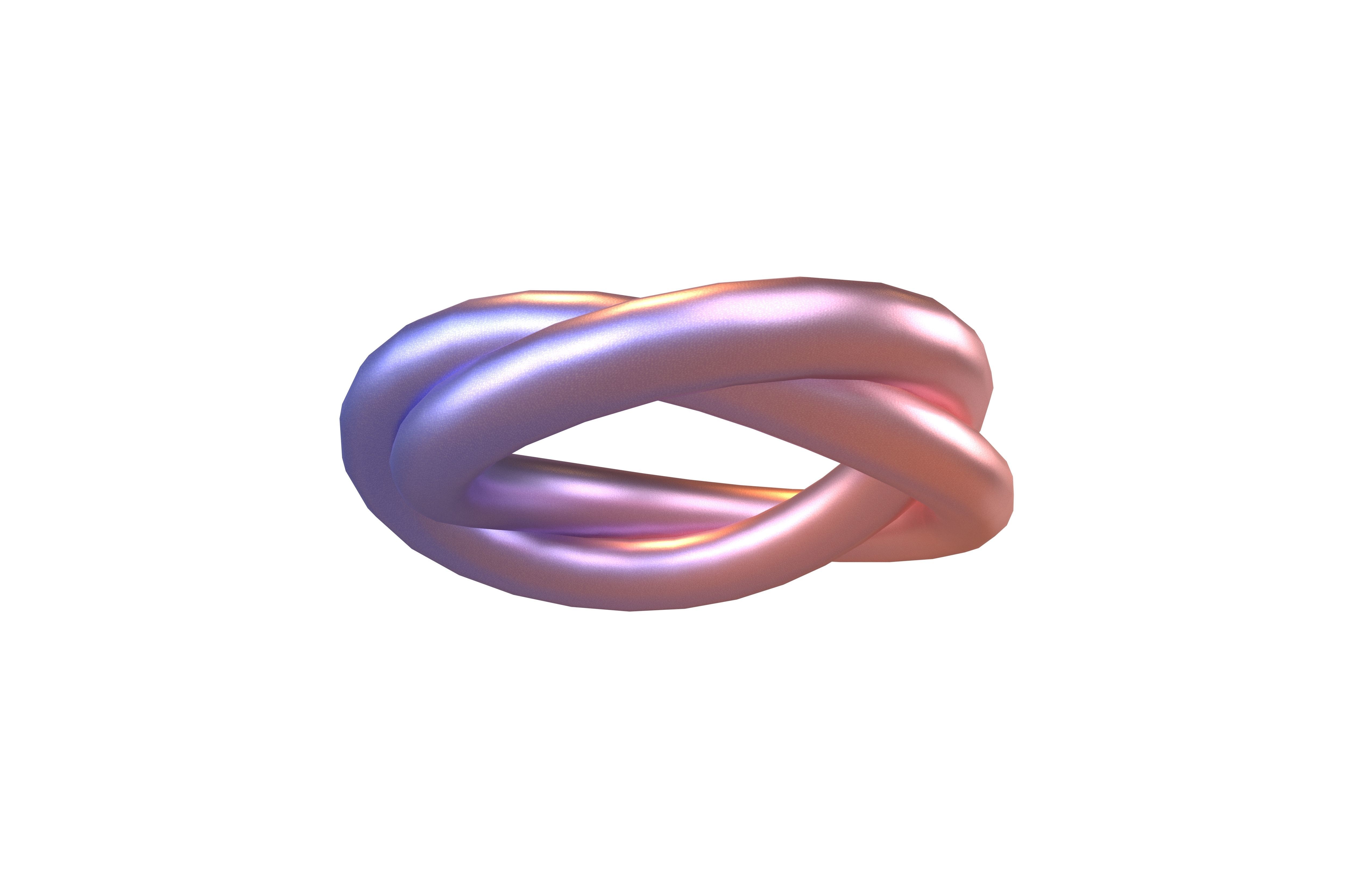 Torus Knot v1 004 Low-poly 3D model_3