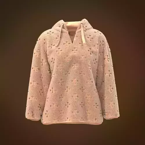 Plush hoodie women CLO3D MARVELOUS CLOTHES 3D model