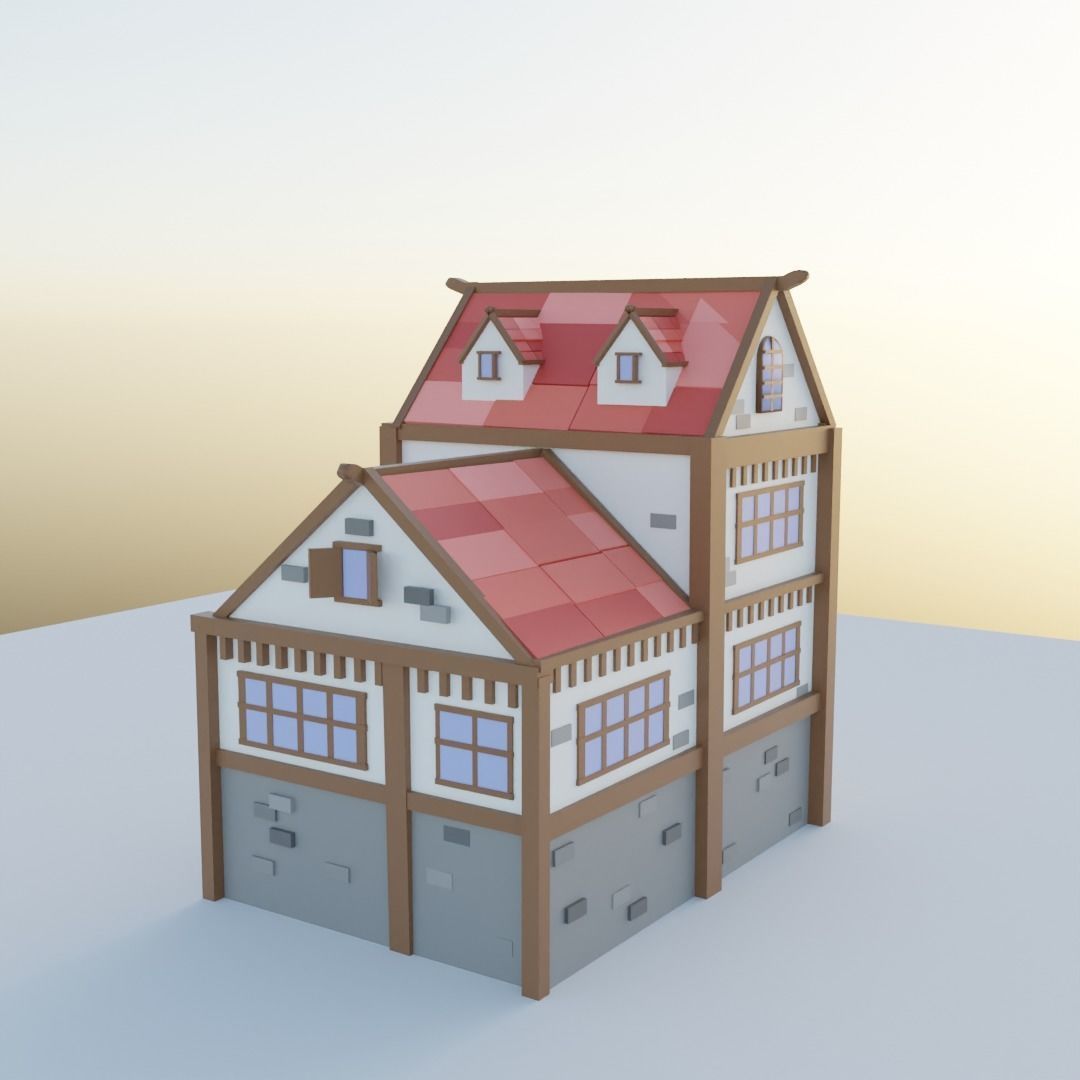 Medieval House 2 3D model_3