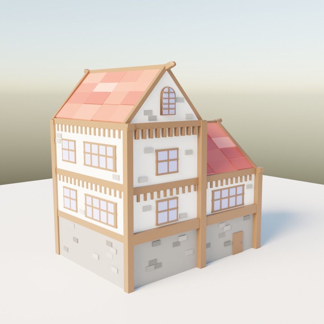 Medieval House 2 3D model_1