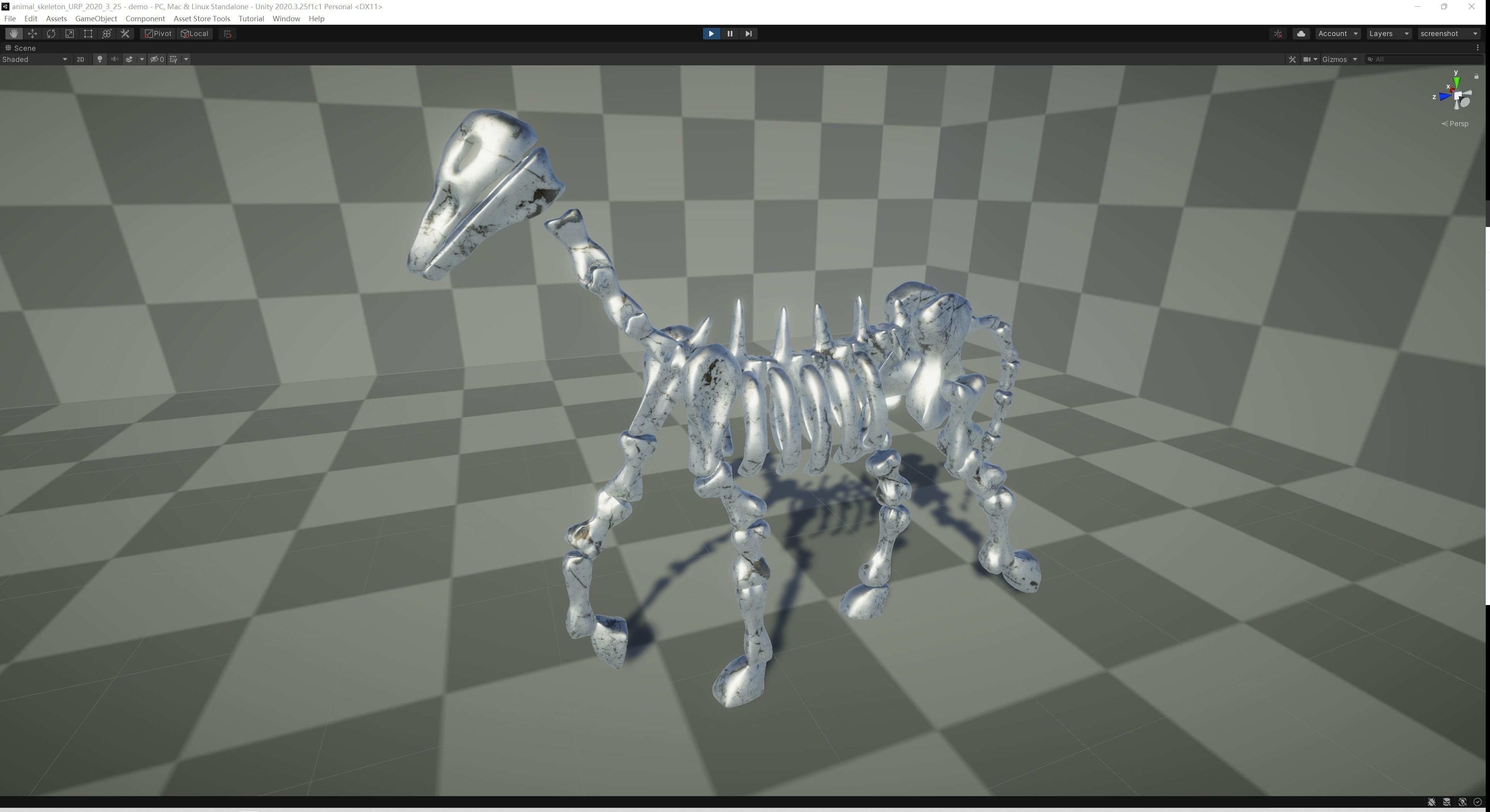 Horse Skeleton Low-poly 3D model_3