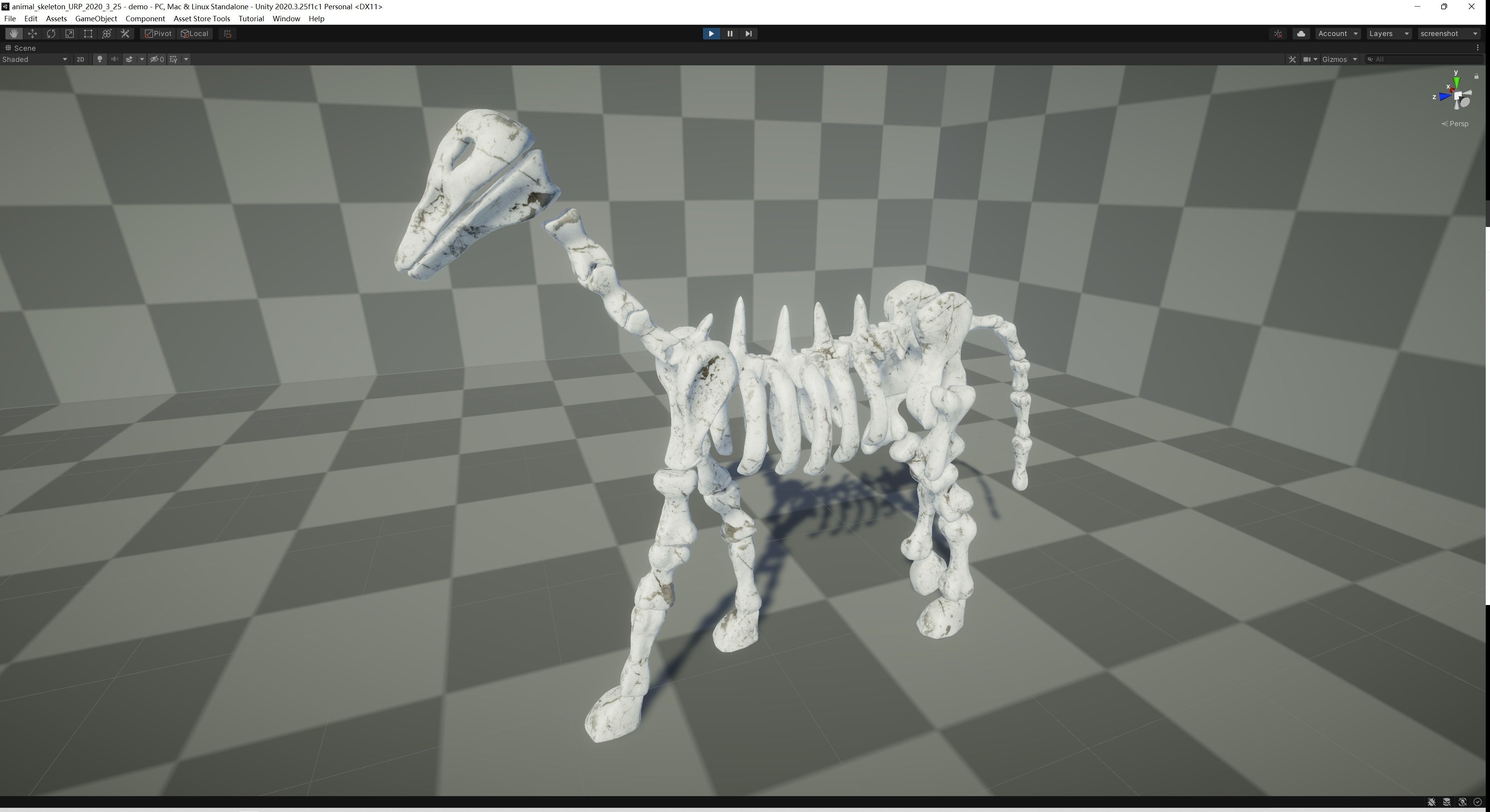 Horse Skeleton Low-poly 3D model_2
