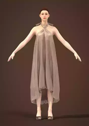 Halter neck dress Clo3D Dress