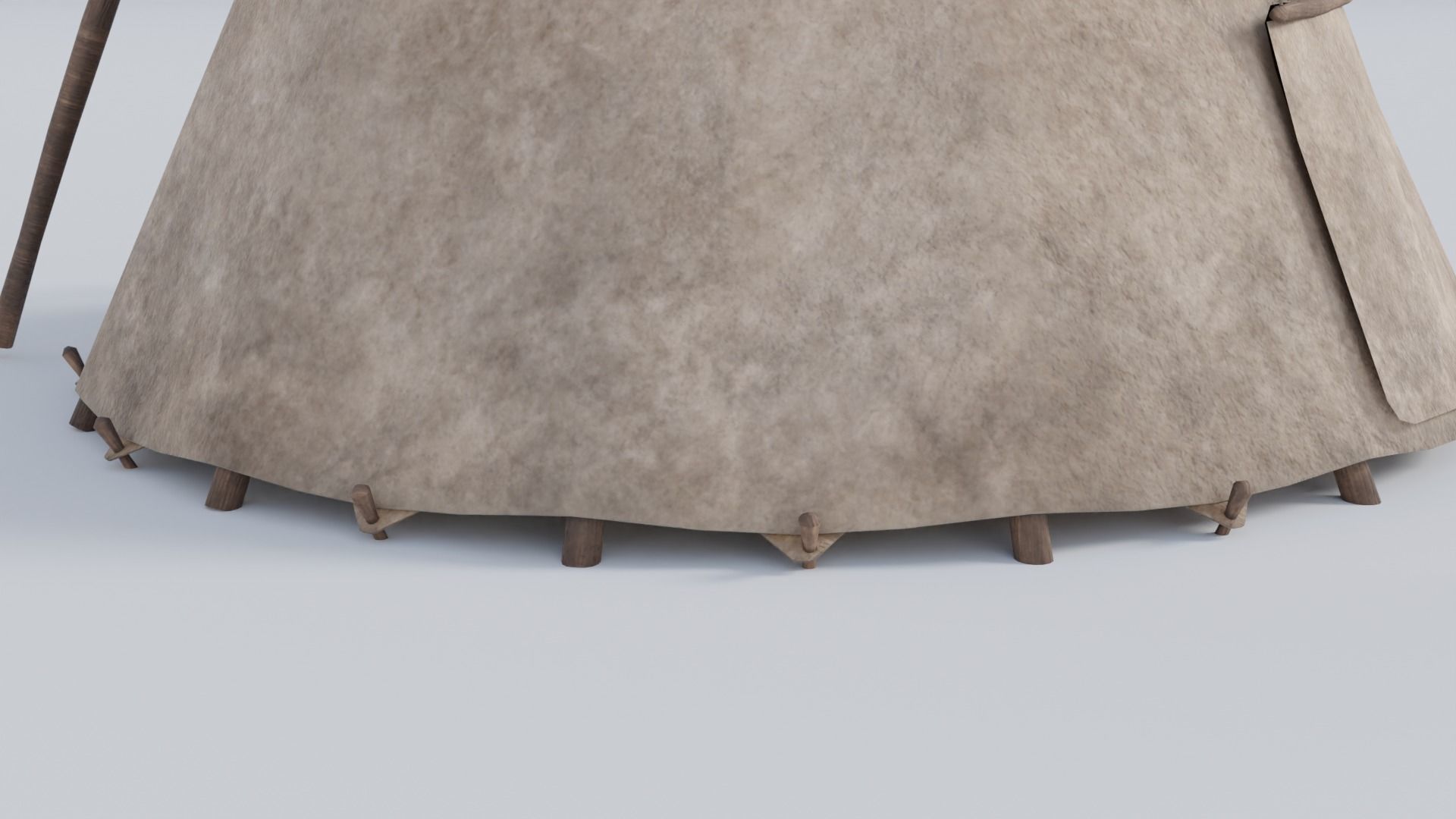 Teepee with 4K and 2K Textures Low-poly 3D model_8