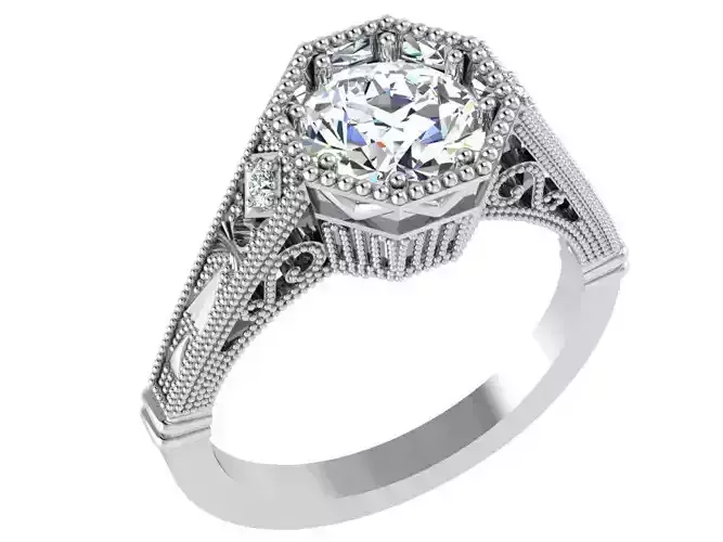 Ornate diamond ring 3024 3D print model