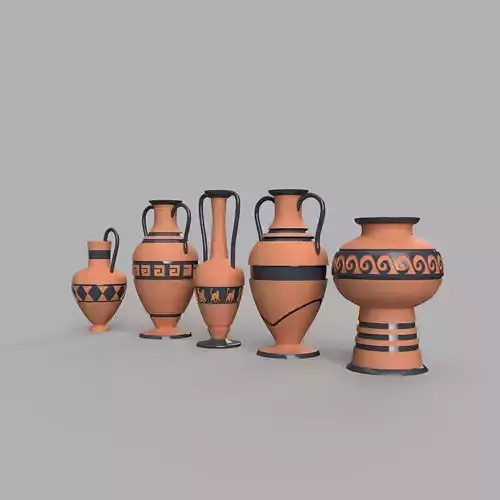 Antique Greek Vase Collection 3D STL Amphora 