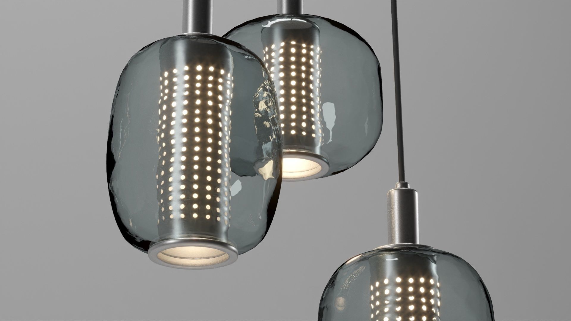 Pendant Light glass metal hogvind 3D model_3