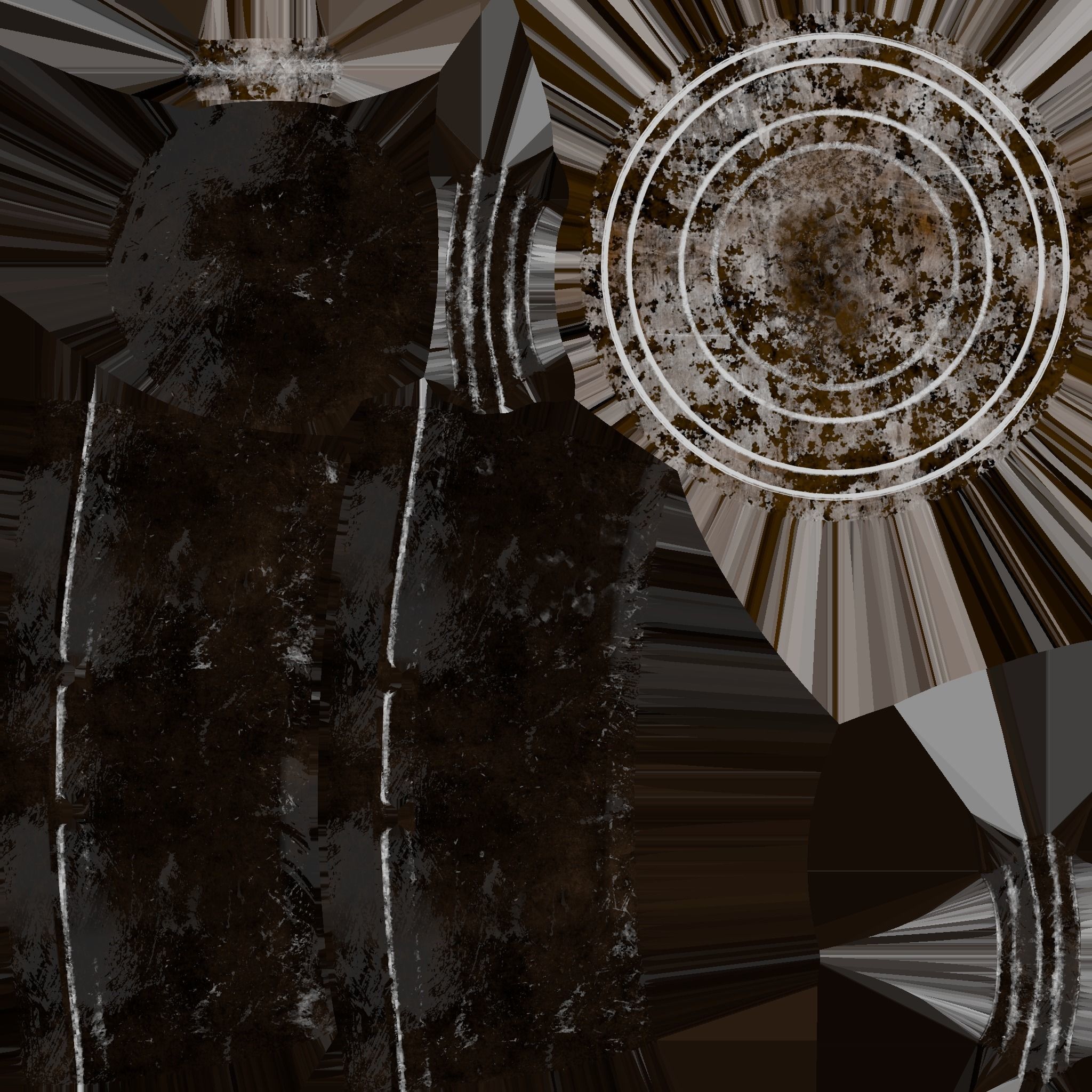 Rusty cast iron pot Low-poly 3D model_5