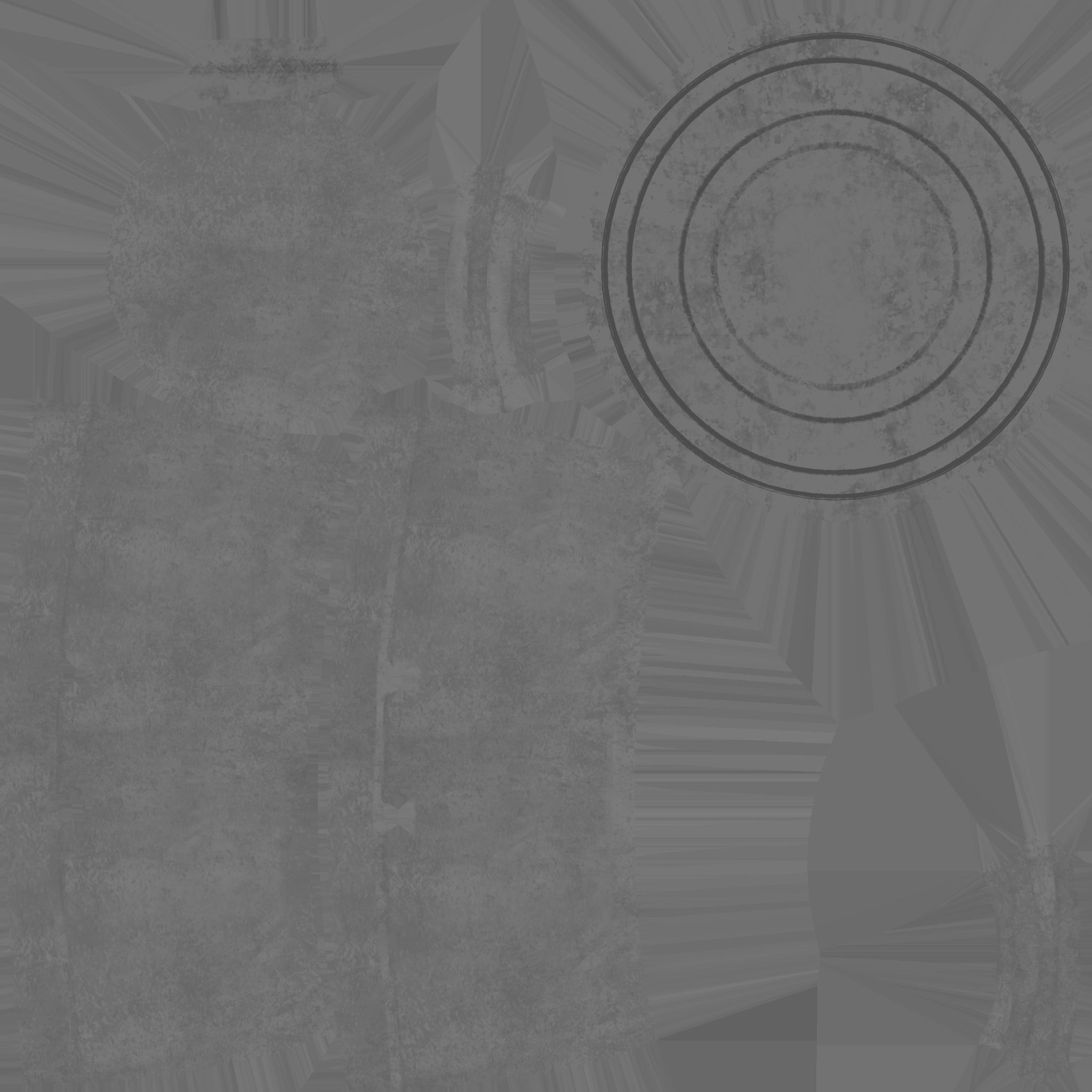 Rusty cast iron pot Low-poly 3D model_9