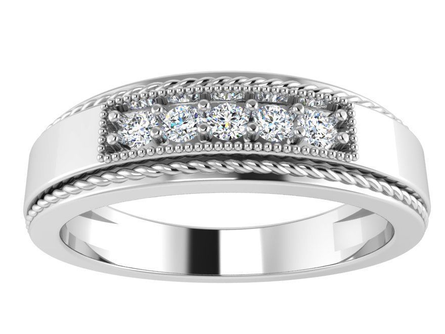 Diamond signet ring 3032 3D print model 3D print model_2