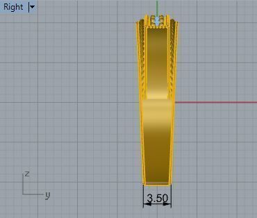 Diamond signet ring 3032 3D print model 3D print model_6