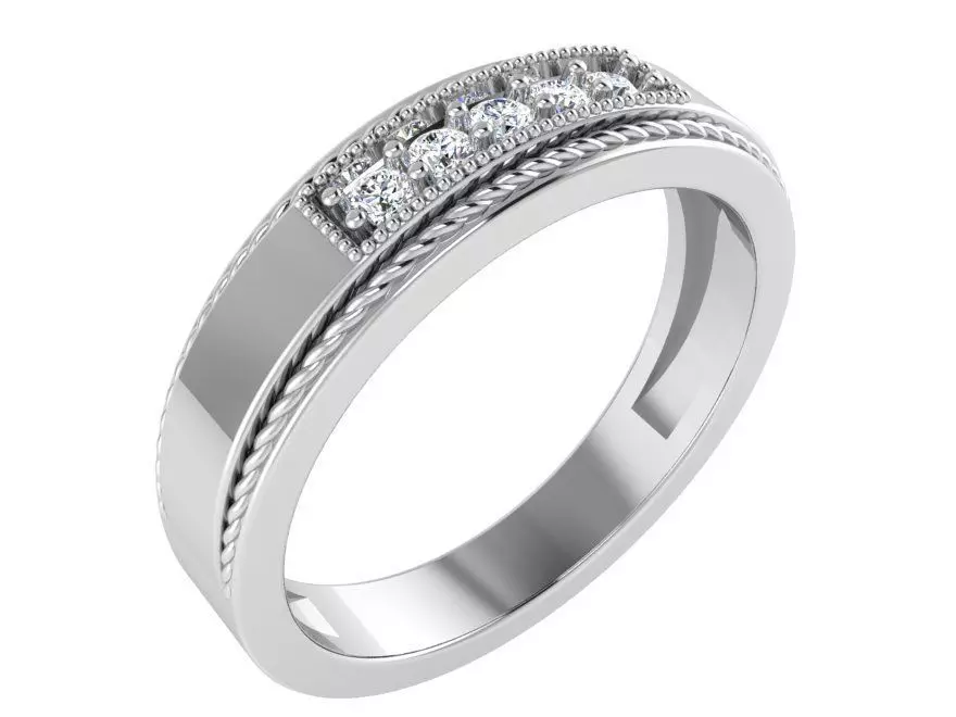 Diamond signet ring 3032 3D print model 3D print model_0