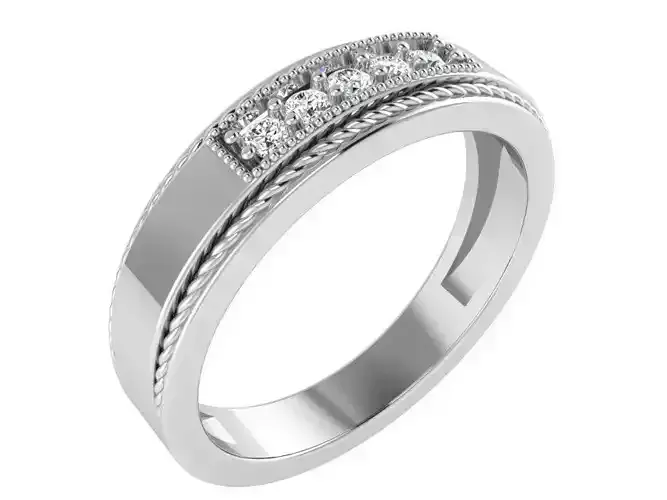 Diamond signet ring 3032 3D print model